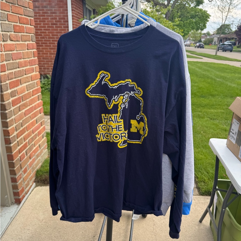 Pro Edge Navy Logo Long Sleeve Shirt